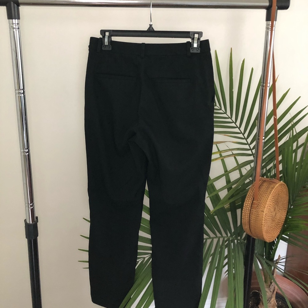 High waisted black trousers elastic waist